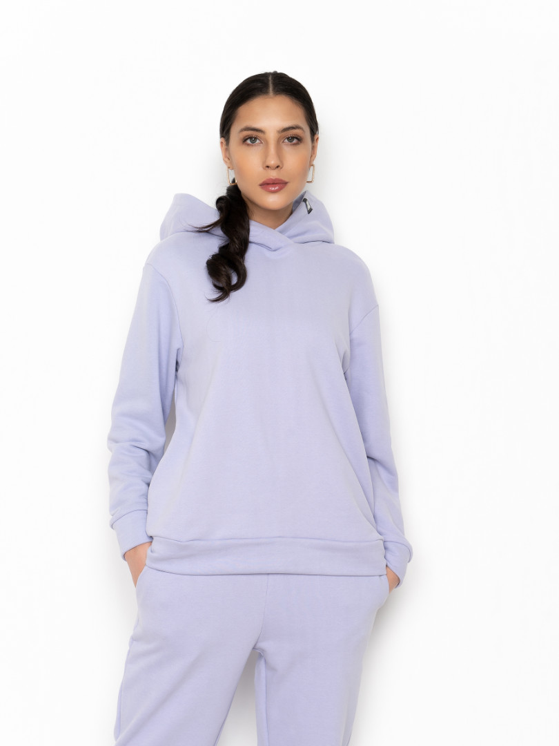 Спортивный костюм женский велюровый с капюшоном лаванда YA TREND — фото 3