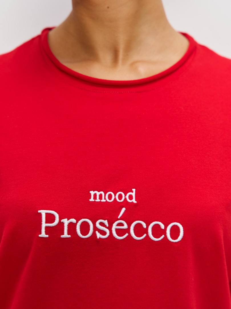 Футболка женская оверсайз "mood Prosecco" красный YA TREND — фото 5