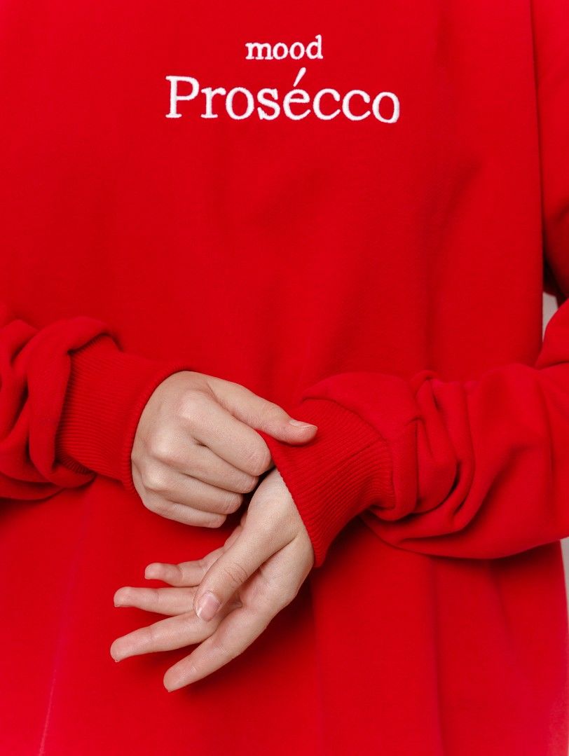 Худи женское с капюшоном "mood Prosecco" красный YA TREND — фото 6