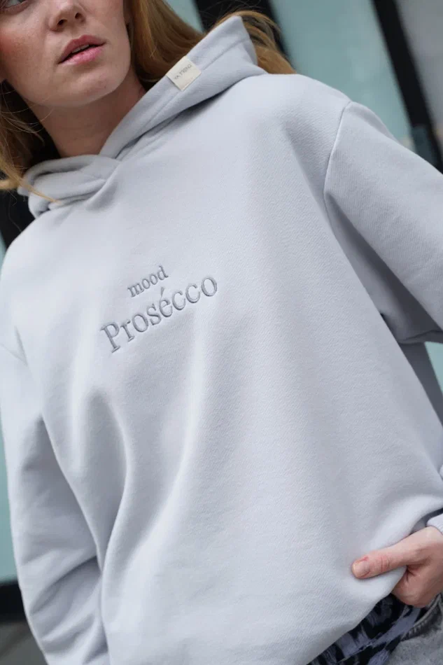 Худи женское с капюшоном "mood Prosecco" пепел YA TREND — фото 2