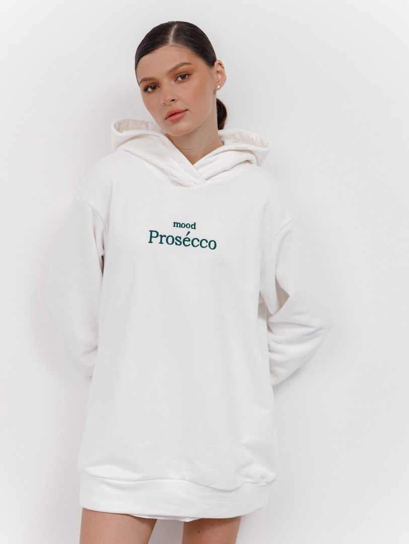 Худи женское с капюшоном "mood Prosecco" молочный YA TREND — фото 2