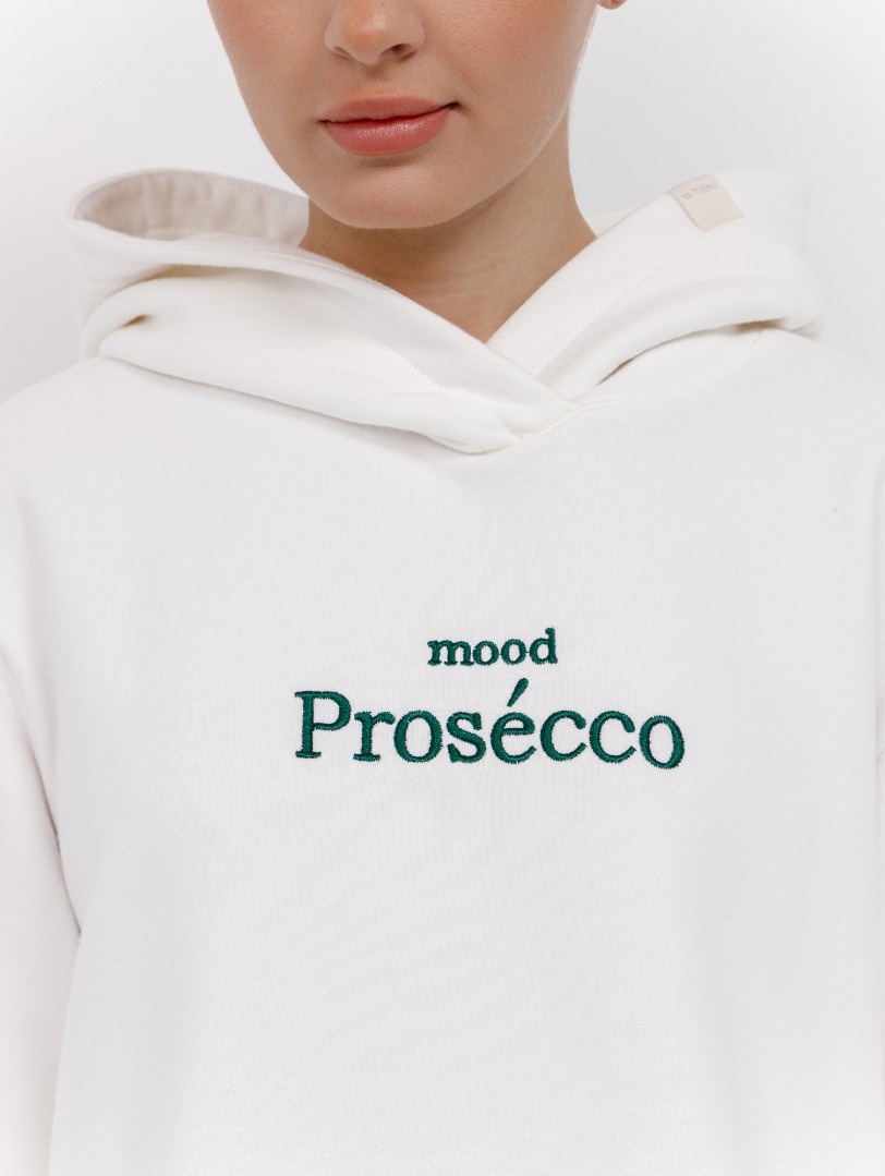 Худи женское с капюшоном "mood Prosecco" молочный YA TREND — фото 6