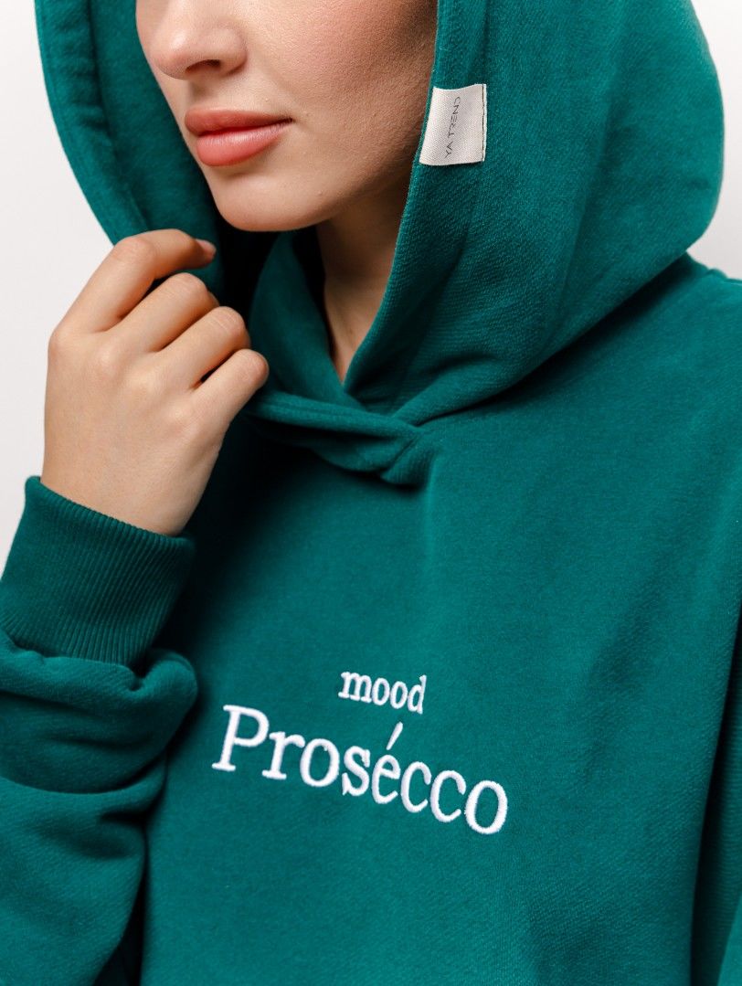 Худи женское с капюшоном "mood Prosecco" зеленый YA TREND — фото 5