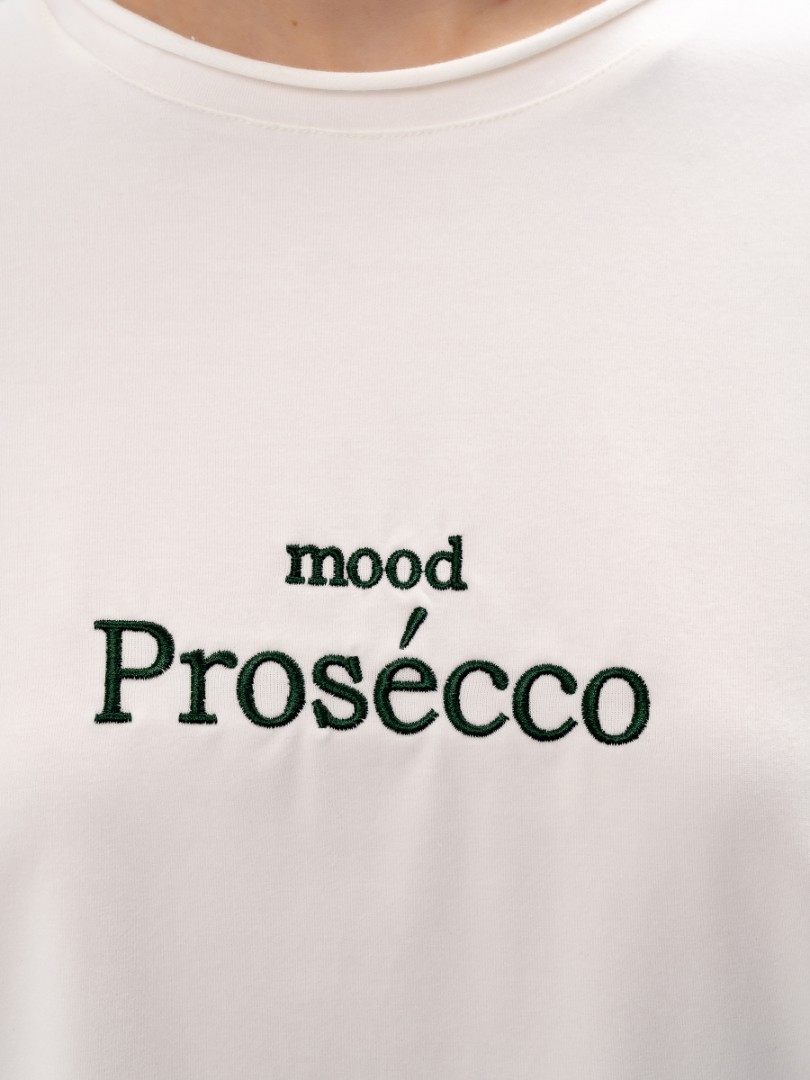Футболка женская оверсайз "mood Prosecco" молочный YA TREND — фото 5