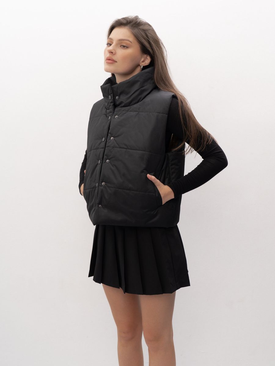 Жилетка женская укороченная черный YA TREND — фото 12