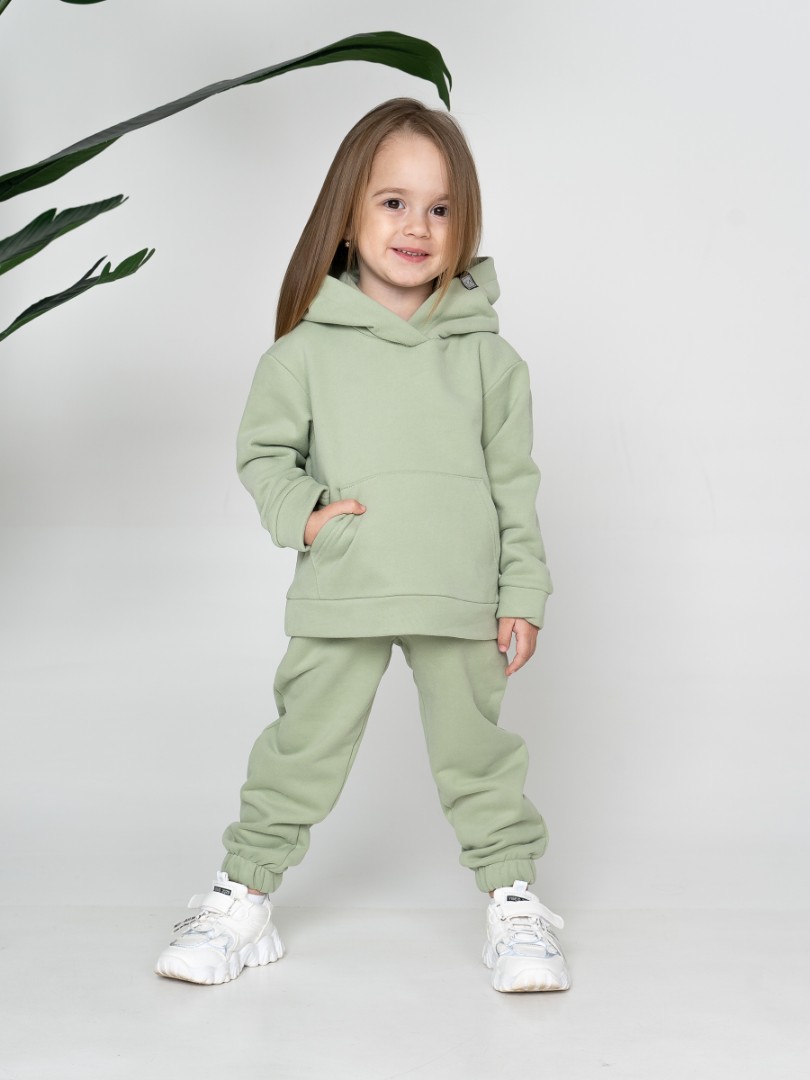 Костюм с капюшоном c ушками детский, рост 98-128 оливка YA TREND