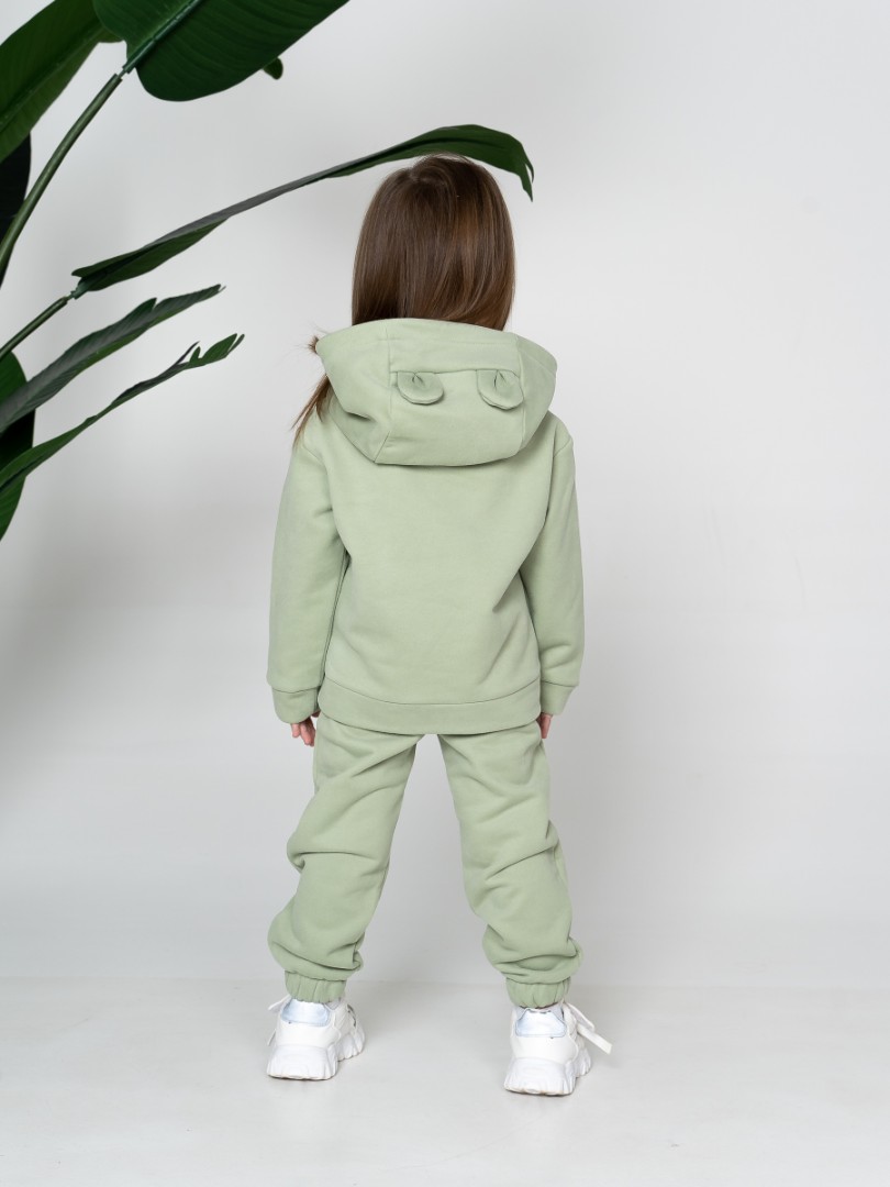Костюм с капюшоном c ушками детский, рост 98-128 оливка YA TREND — фото 4