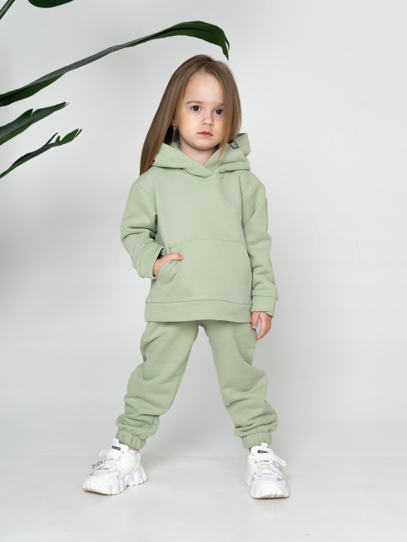 Костюм с капюшоном c ушками детский, рост 98-128 оливка YA TREND — фото 5
