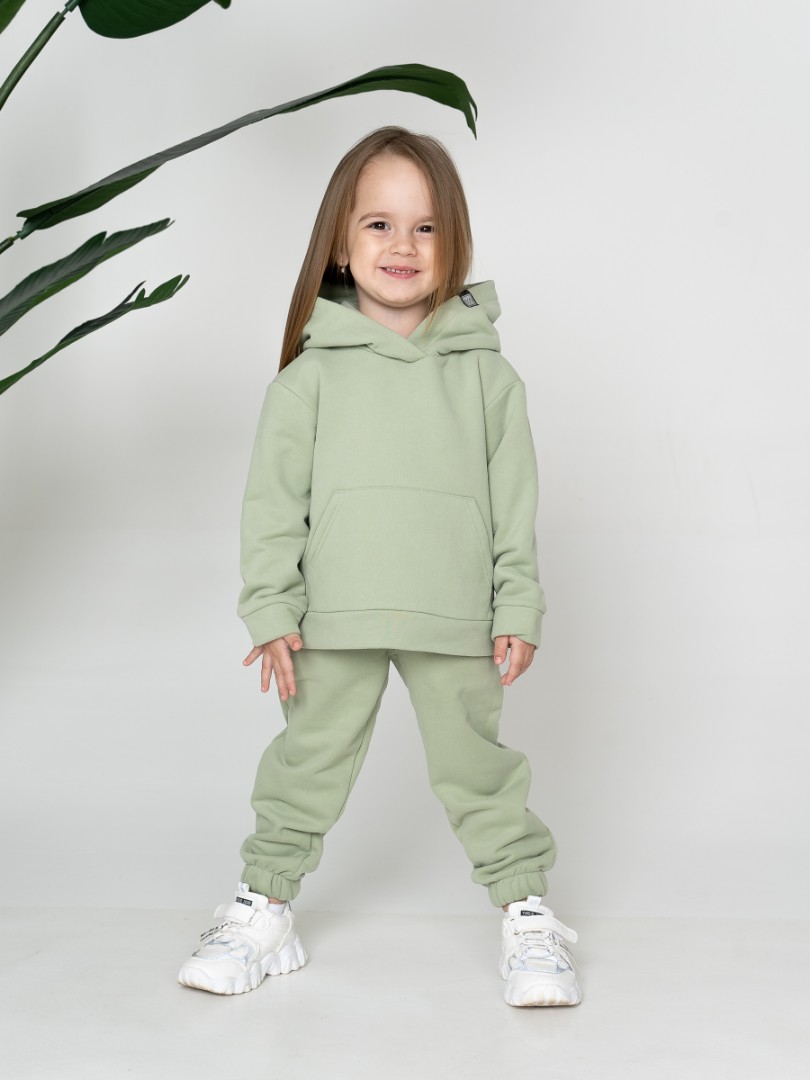 Костюм с капюшоном c ушками детский, рост 98-128 оливка YA TREND — фото 6