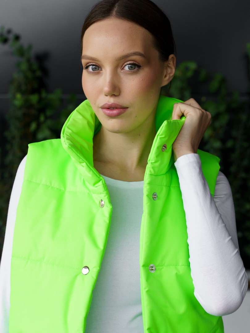 Жилетка женская утеплённая основная ткань: салатовый YA TREND — фото 3
